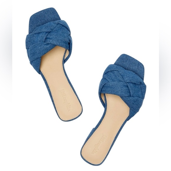 J. McLaughlin Shoes - J.McLaughlin - Hannah Denim Braided Slide Sandals Sz 8.5